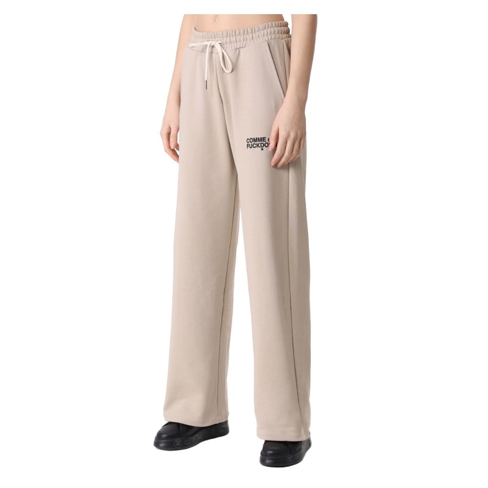 Comme Des Fuckdown Beige Cotton Women Palazzo Pants $208.00 Comme Des Fuckdown Luzworld