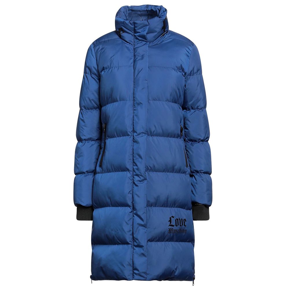 Love Moschino Chic Long Down Jacket with Logo Detail $868.00 Love Moschino Luzworld