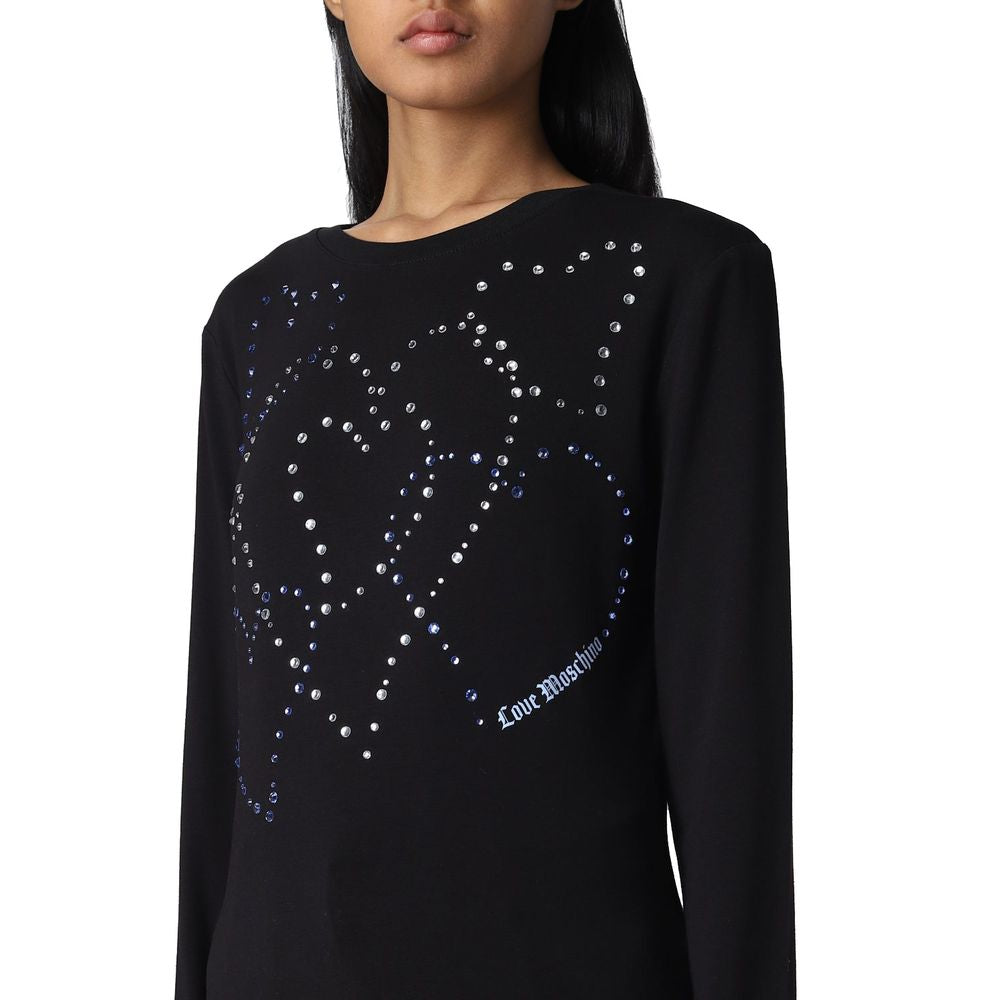 Love Moschino Rhinestone Heart Embellished Cotton Tee $229.00 Love Moschino Luzworld