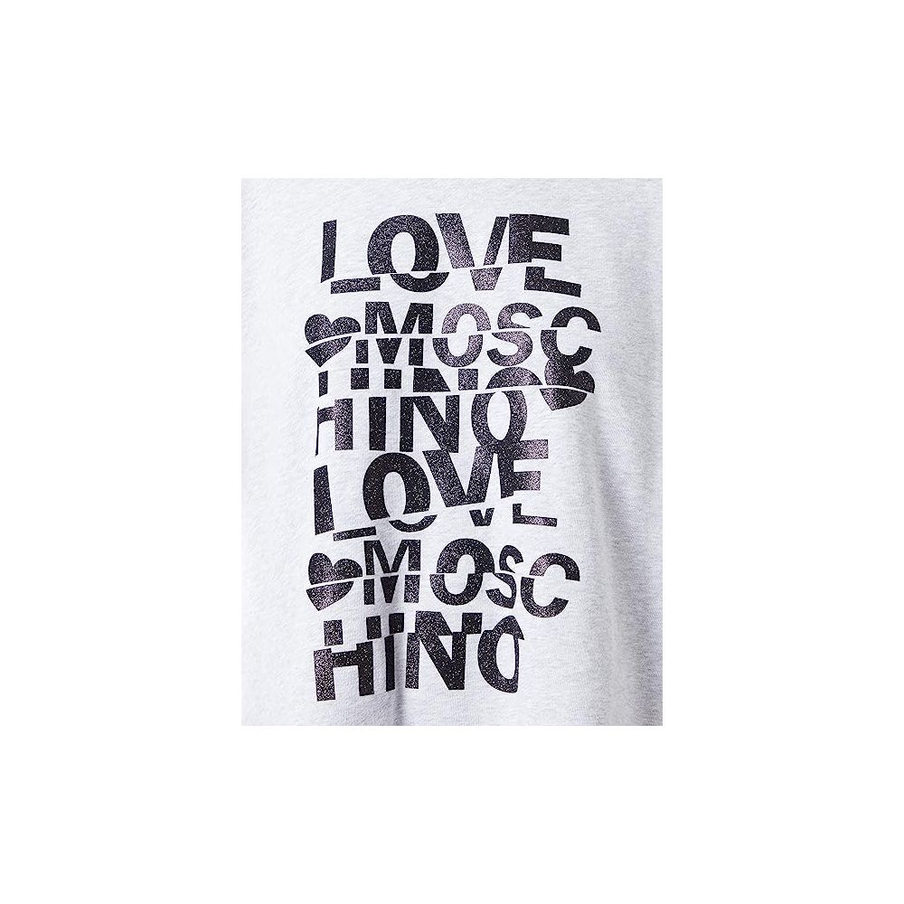 Love Moschino Gray Cotton Women's Oversized Sweatshirt $330.00 Love Moschino Luzworld