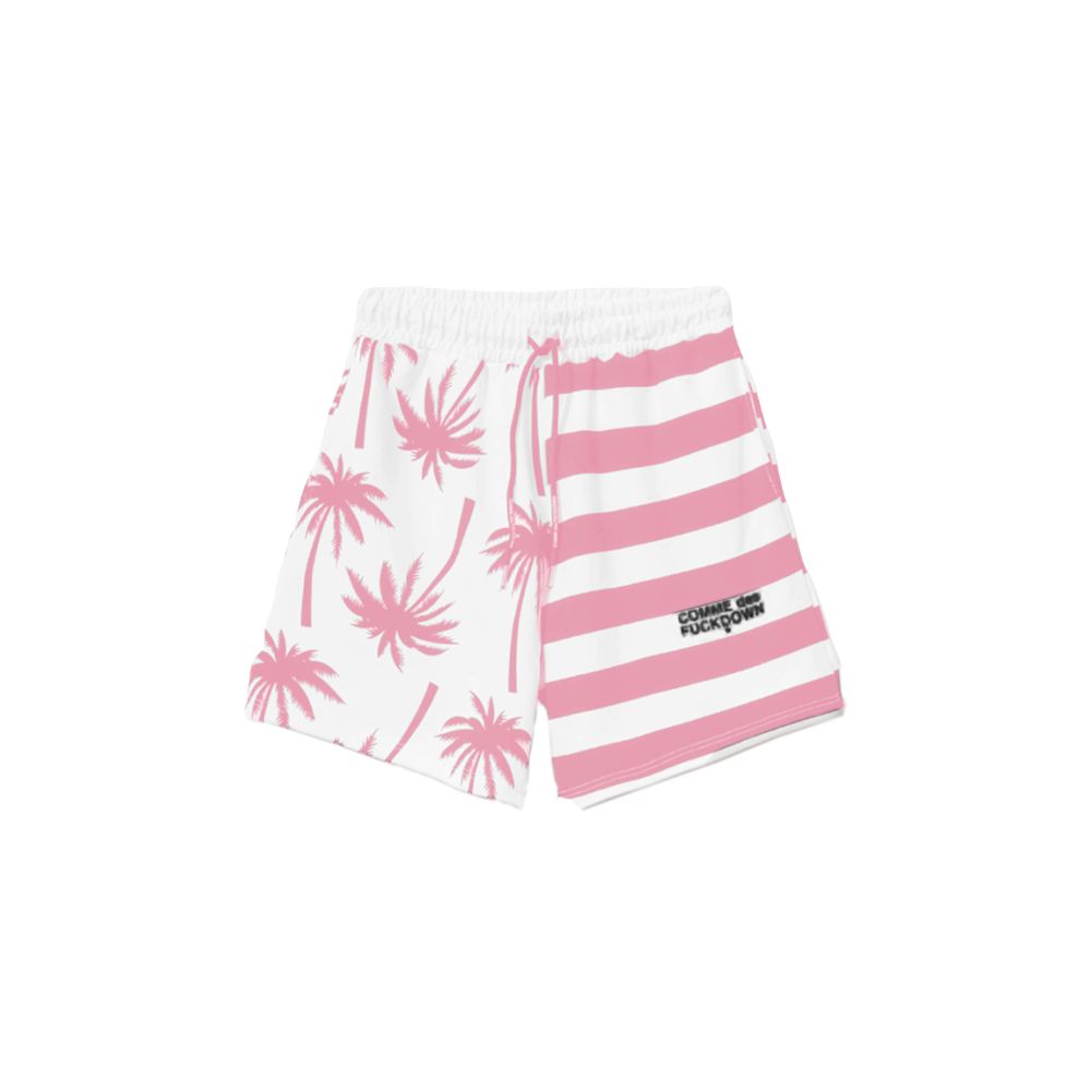 Comme Des Fuckdown Chic Pink Striped Drawstring Shorts $174.00 Comme Des Fuckdown Luzworld