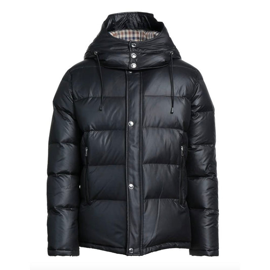 Aquascutum Black Polyester Men Jacket with Removable Hood $1884.00 Aquascutum Luzworld