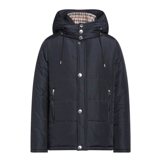 Aquascutum Blue Polyamide Men Jacket $1718.00 Aquascutum Luzworld