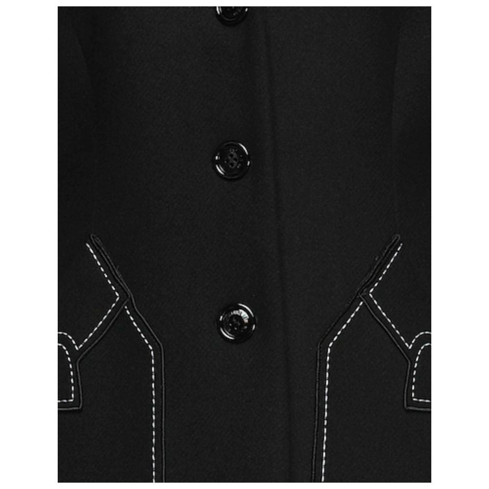 Love Moschino Black Wool Women Coat $950.00 Love Moschino Luzworld