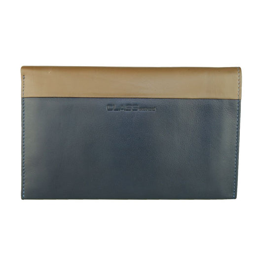 Cavalli Class Blue Leather Men Wallet $201.00 Cavalli Class Luzworld