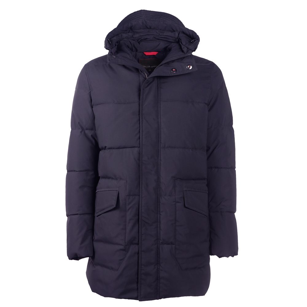 Emilio Romanelli Blue Polyester Men Jacket $612.00 Emilio Romanelli Luzworld