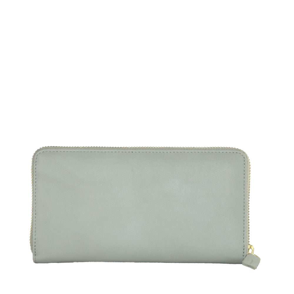 Cavalli Class Gray Calfskin Women Wallet $239.00 Cavalli Class Luzworld
