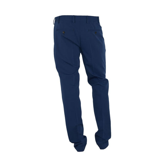 Made in Italy Blue Polyester Men's Trouser $226.00 Made in Italy Luzworld