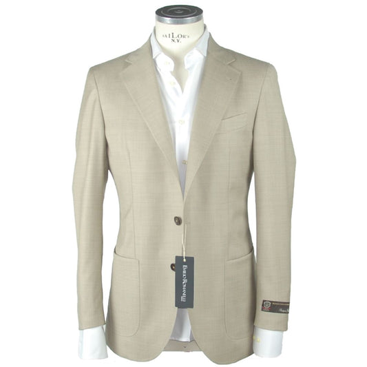 Emilio Romanelli Beige Wool Men's Blazer $769.00 Emilio Romanelli Luzworld
