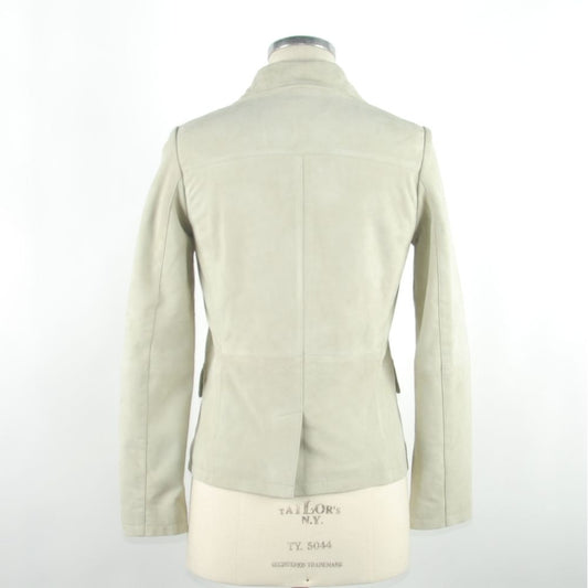 Emilio Romanelli White Leather Women Jacket $826.00 Emilio Romanelli Luzworld