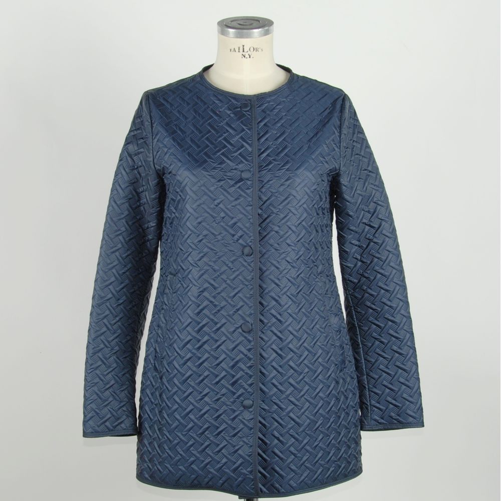Emilio Romanelli Blue Polyester Women Jacket $219.00 Emilio Romanelli Luzworld