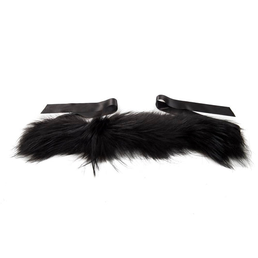 BYBLOS Black Raccoon Fur Women Neck Warmer $729.00 BYBLOS Luzworld