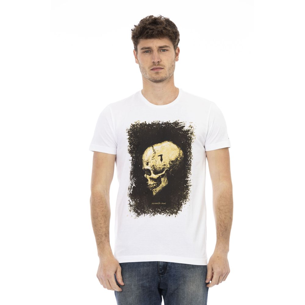 Trussardi Action White Cotton Men T-Shirt $130.00 Trussardi Action Luzworld