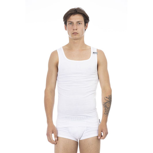 Bikkembergs White Cotton Men's Tank Top $118.00 Bikkembergs Luzworld
