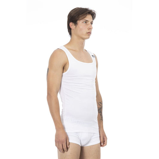 Bikkembergs White Cotton Men's Tank Top $118.00 Bikkembergs Luzworld