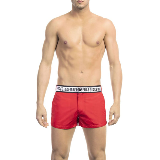Bikkembergs Red Polyamide Men Swim Short $162.00 Bikkembergs Luzworld