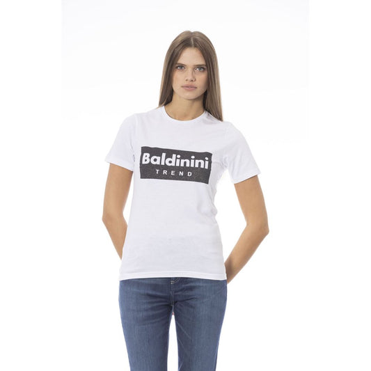 Baldinini Trend White Cotton Women T-Shirt $177.00 Baldinini Trend Luzworld