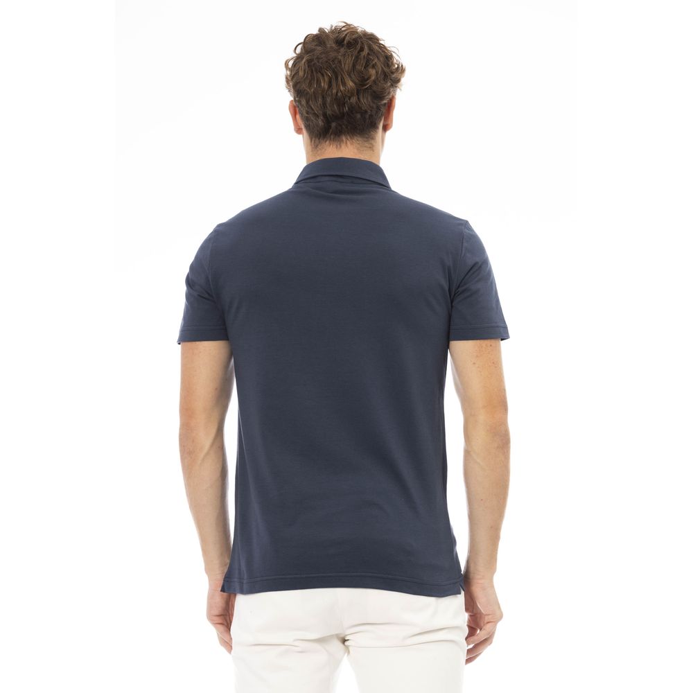 Baldinini Trend Blue Cotton Men Polo Shirt $177.00 Baldinini Trend Luzworld