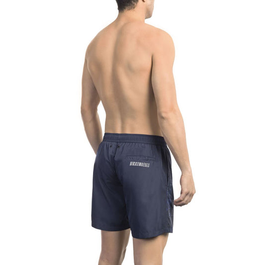 Bikkembergs Blue Polyester Men Swim Shorts $163.00 Bikkembergs Luzworld