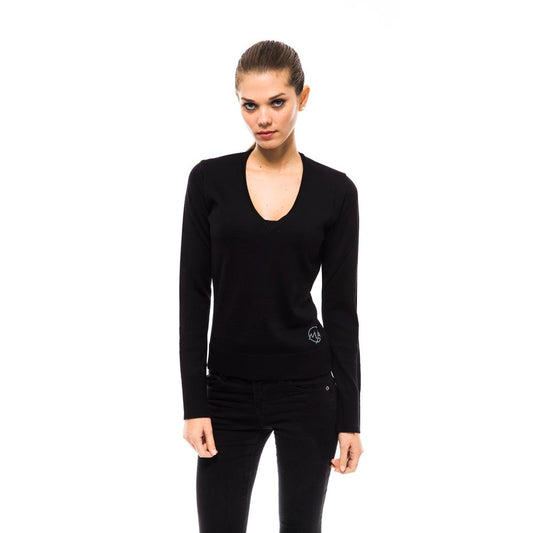 Montana Blu Black Wool Women Sweater $165.00 Montana Blu Luzworld