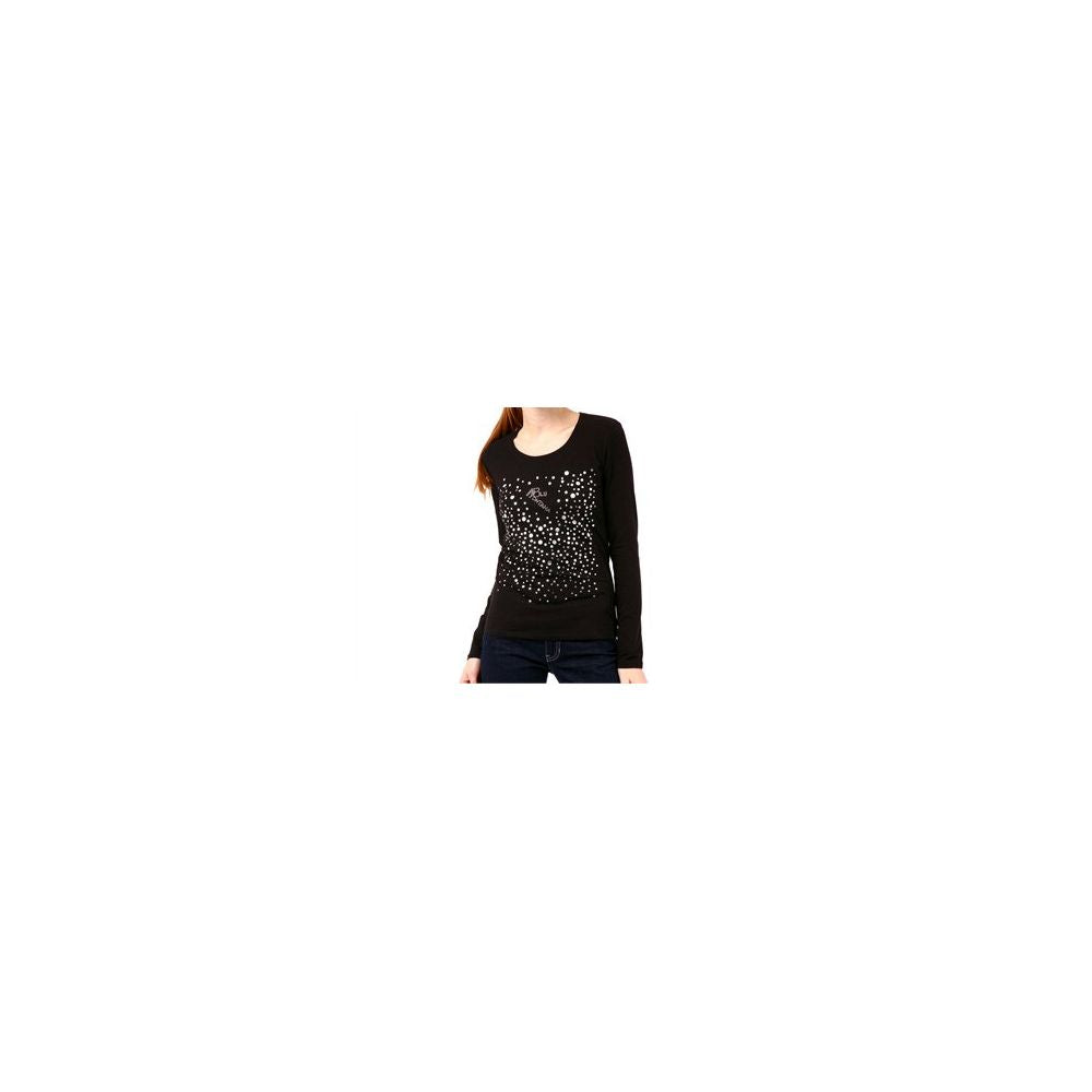 Montana Blu Black Cotton Women T-Shirt $162.00 Montana Blu Luzworld