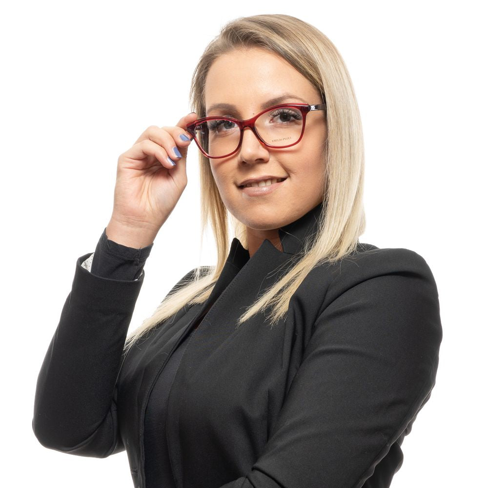 Emilio Pucci Red Women Glasses Frame $441.00 Emilio Pucci Luzworld