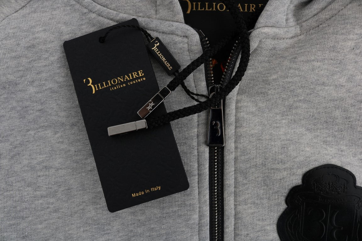 Billionaire Italian Couture Gray Cotton Hooded Sweatsuit $2027.00 Billionaire Italian Couture Luzworld