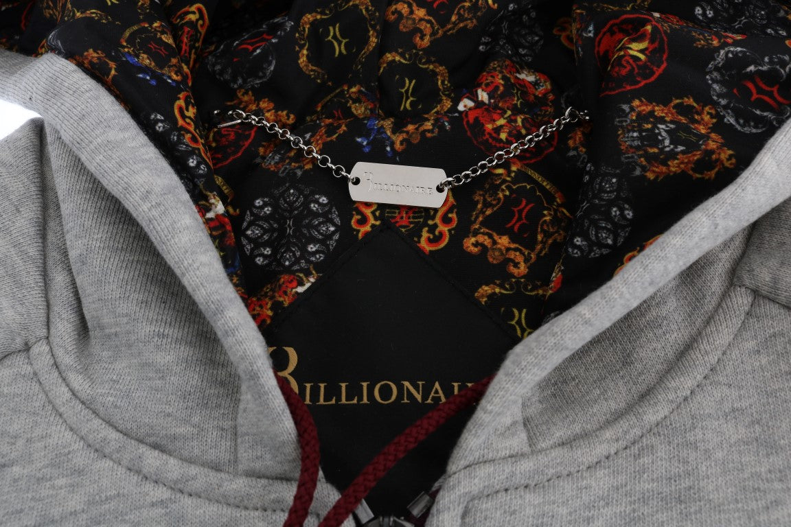 Billionaire Italian Couture Gray Cotton Hooded Sweatsuit $2027.00 Billionaire Italian Couture Luzworld