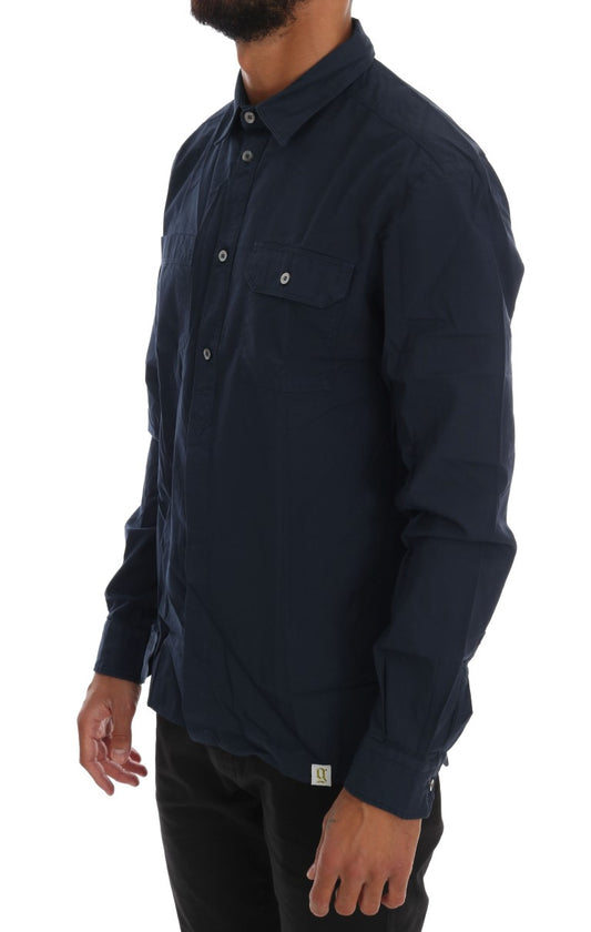 John Galliano Blue Casual Cotton Long Sleeve Shirt $649.00 John Galliano Luzworld