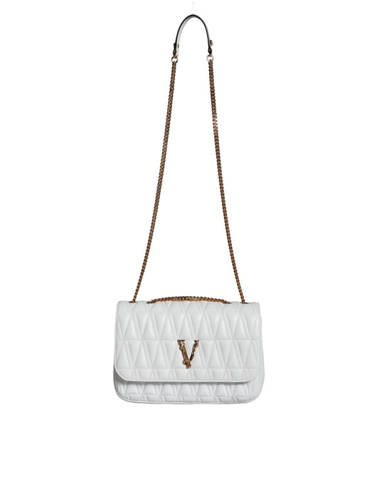 Versace White Mini Nappa Leather Crossbody Shoulder Bag $3709.00 Versace Luzworld