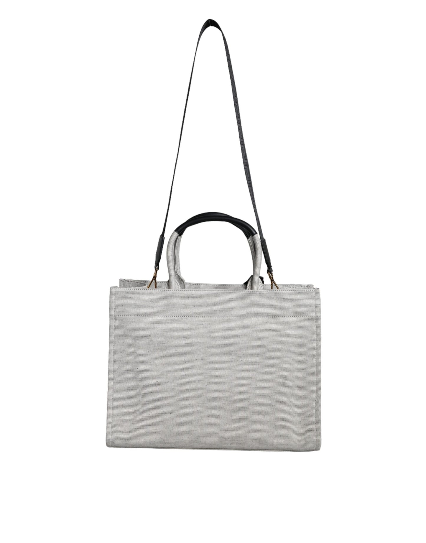 Versace White Top Handle Canvas Leather Logo Crossbody Tote Bag $2692.00 Versace Luzworld