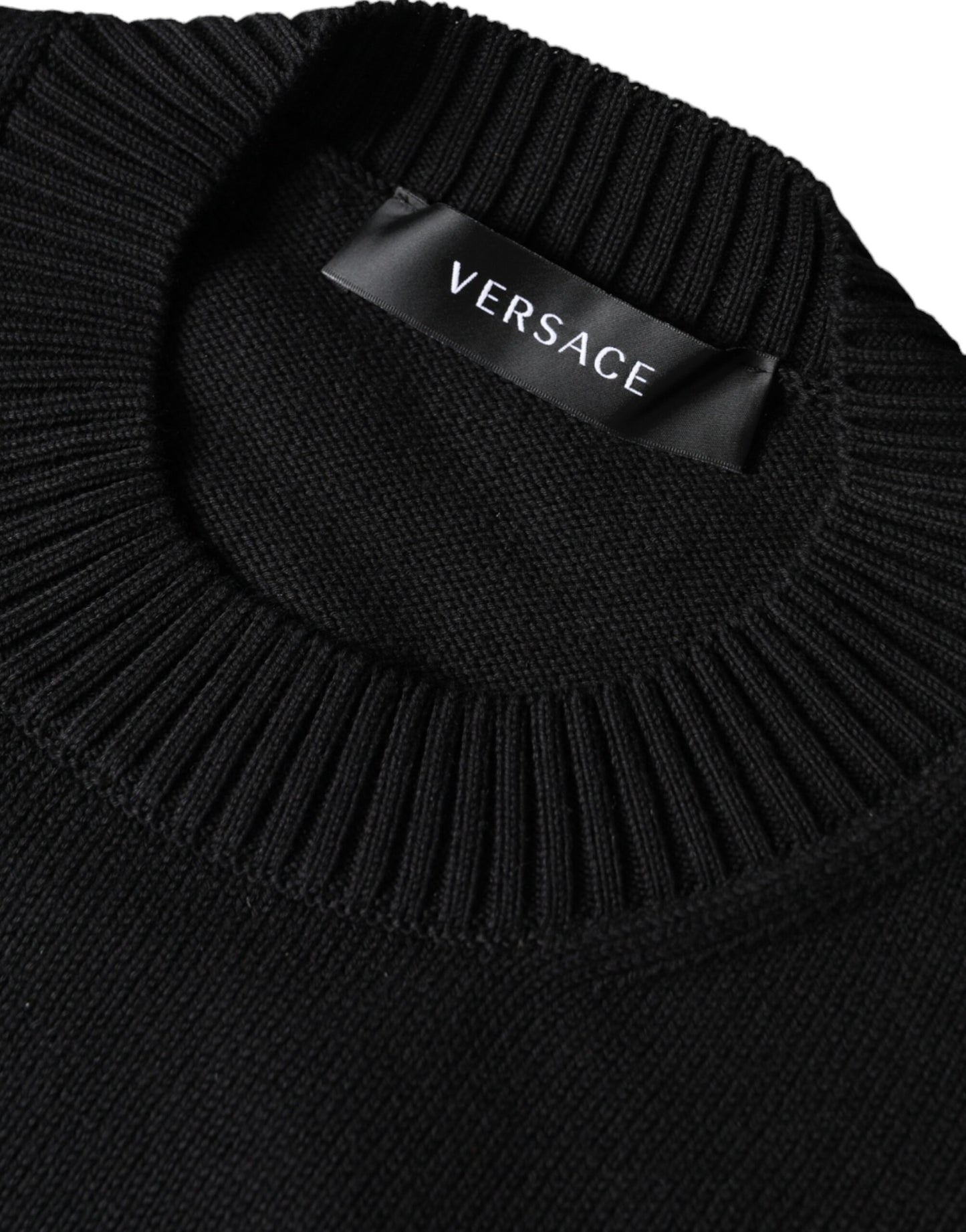 Versace Black Medusa Embroidery Crew Neck Pullover Sweater $1874.00 Versace Luzworld