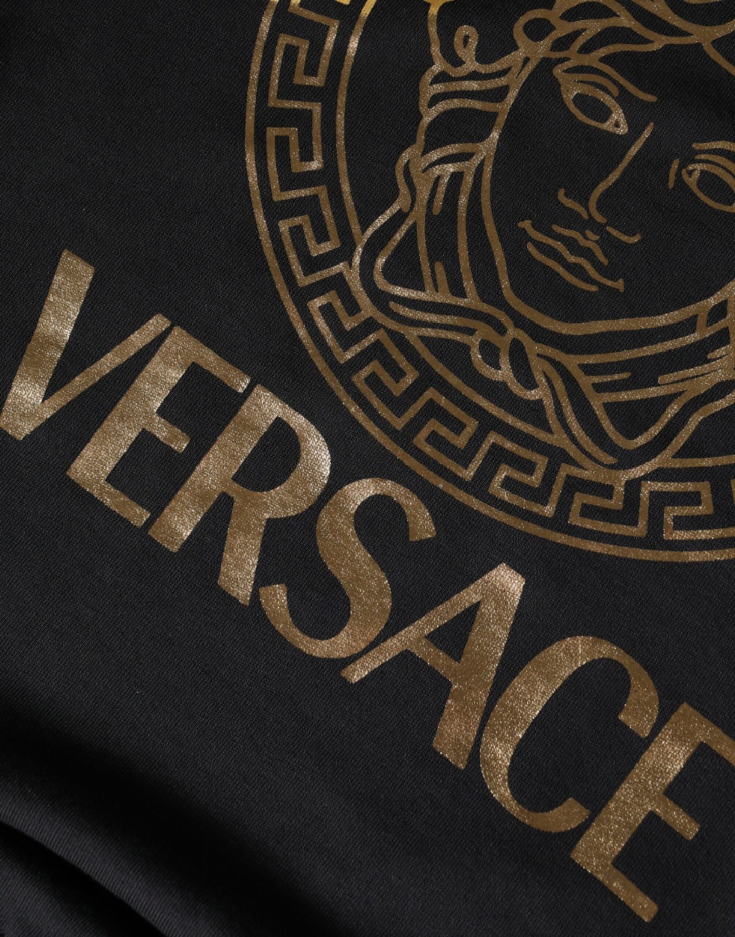 Versace Black Medusa Fleece Cotton Crew Neck Sweatshirt Sweater $1191.00 Versace Luzworld