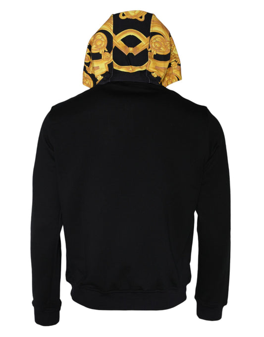 Versace Black Medusa Print Cotton Full Zip HoodieSweatshirt Sweater $1293.00 Versace Luzworld