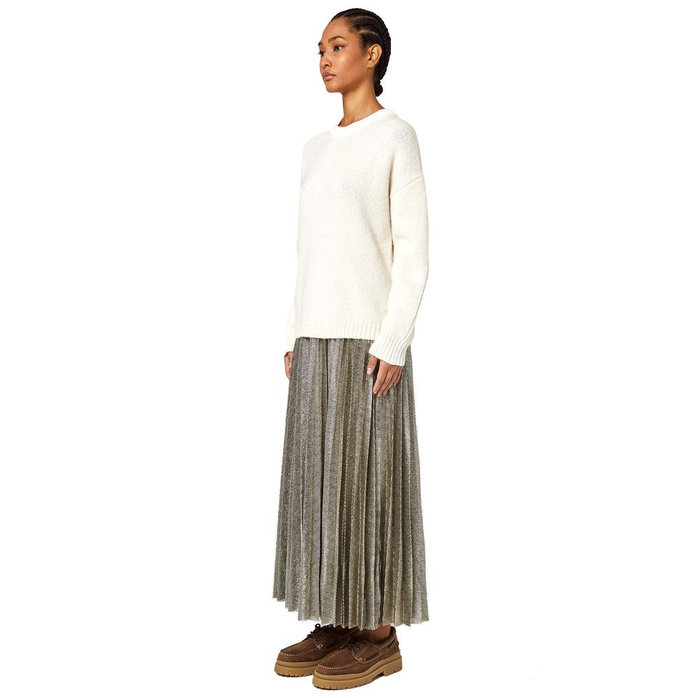 Alpha Studio White Recycled Wool Women Sweater $548.00 Alpha Studio Luzworld