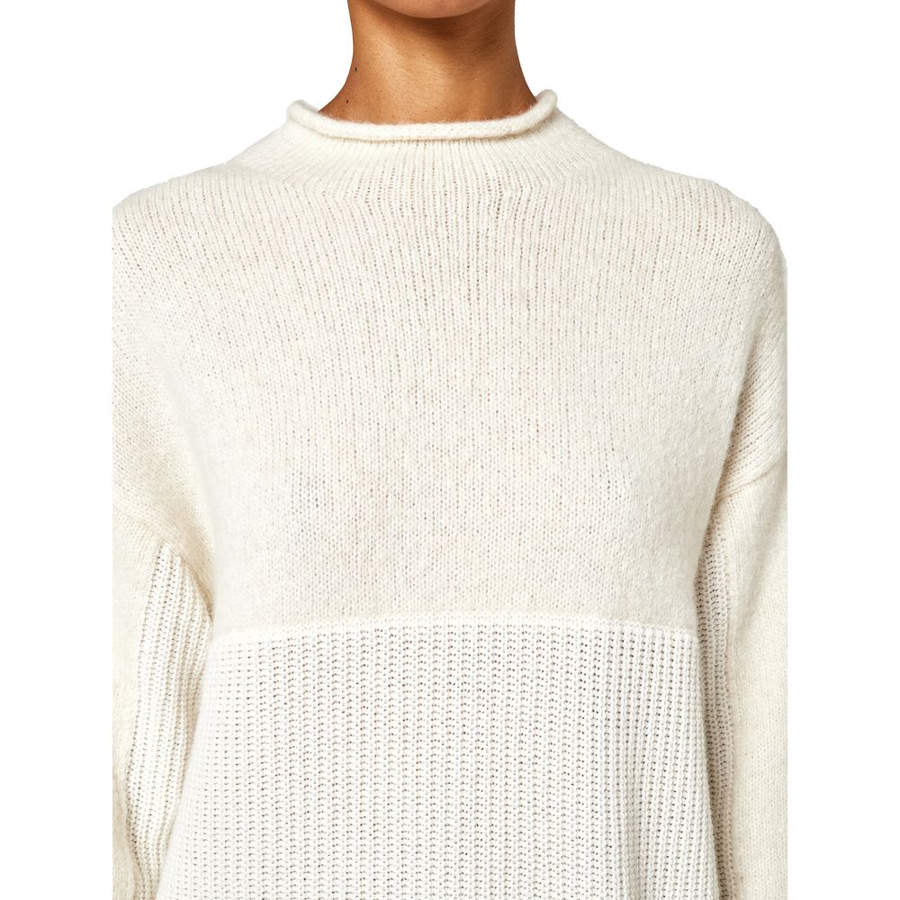 Alpha Studio White Recycled Wool Women Sweater $587.00 Alpha Studio Luzworld