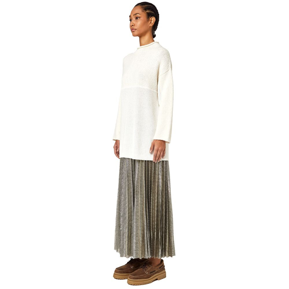 Alpha Studio White Recycled Wool Women Sweater $587.00 Alpha Studio Luzworld