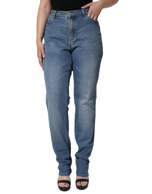 Emporio Armani Blue Washed High Waisted Skinny Women Denim Jeans $467.00 Emporio Armani Luzworld