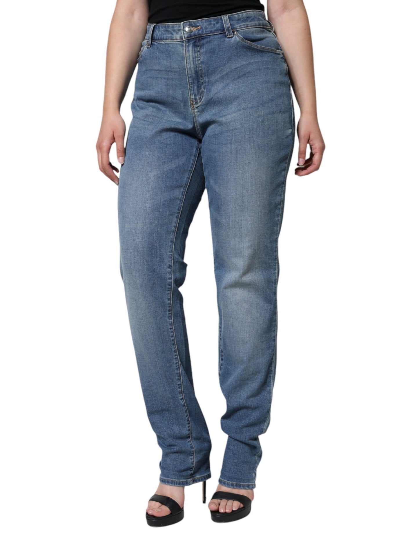 Emporio Armani Blue Washed High Waisted Skinny Women Denim Jeans $467.00 Emporio Armani Luzworld