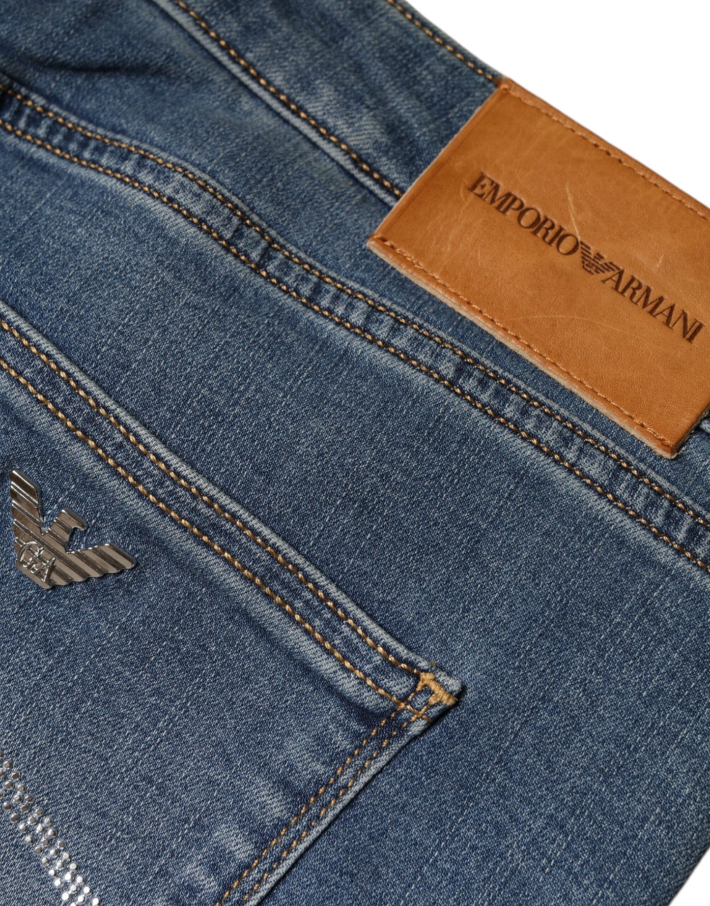 Emporio Armani Blue Washed High Waisted Skinny Women Denim Jeans $467.00 Emporio Armani Luzworld