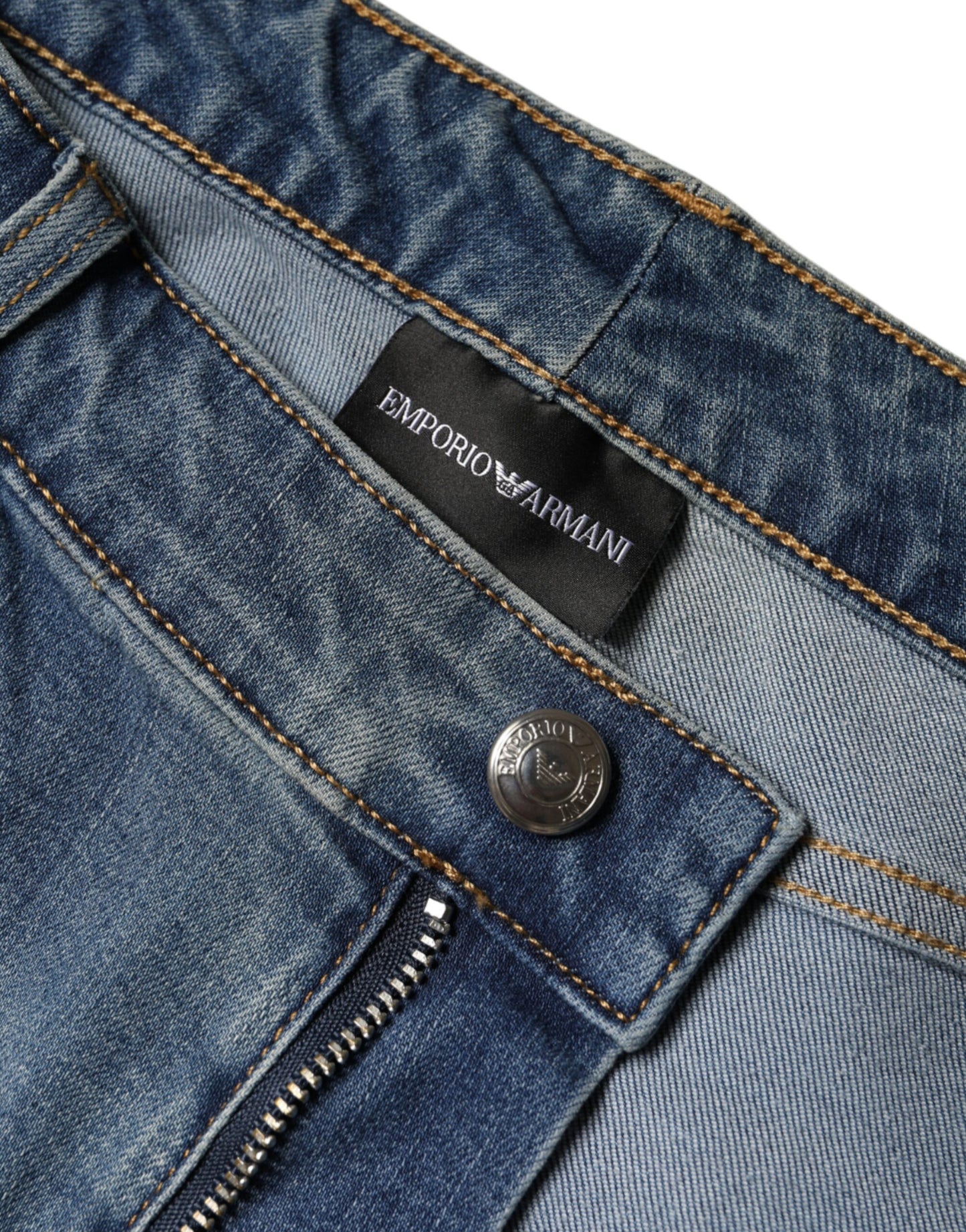 Emporio Armani Blue Washed High Waisted Skinny Women Denim Jeans $467.00 Emporio Armani Luzworld