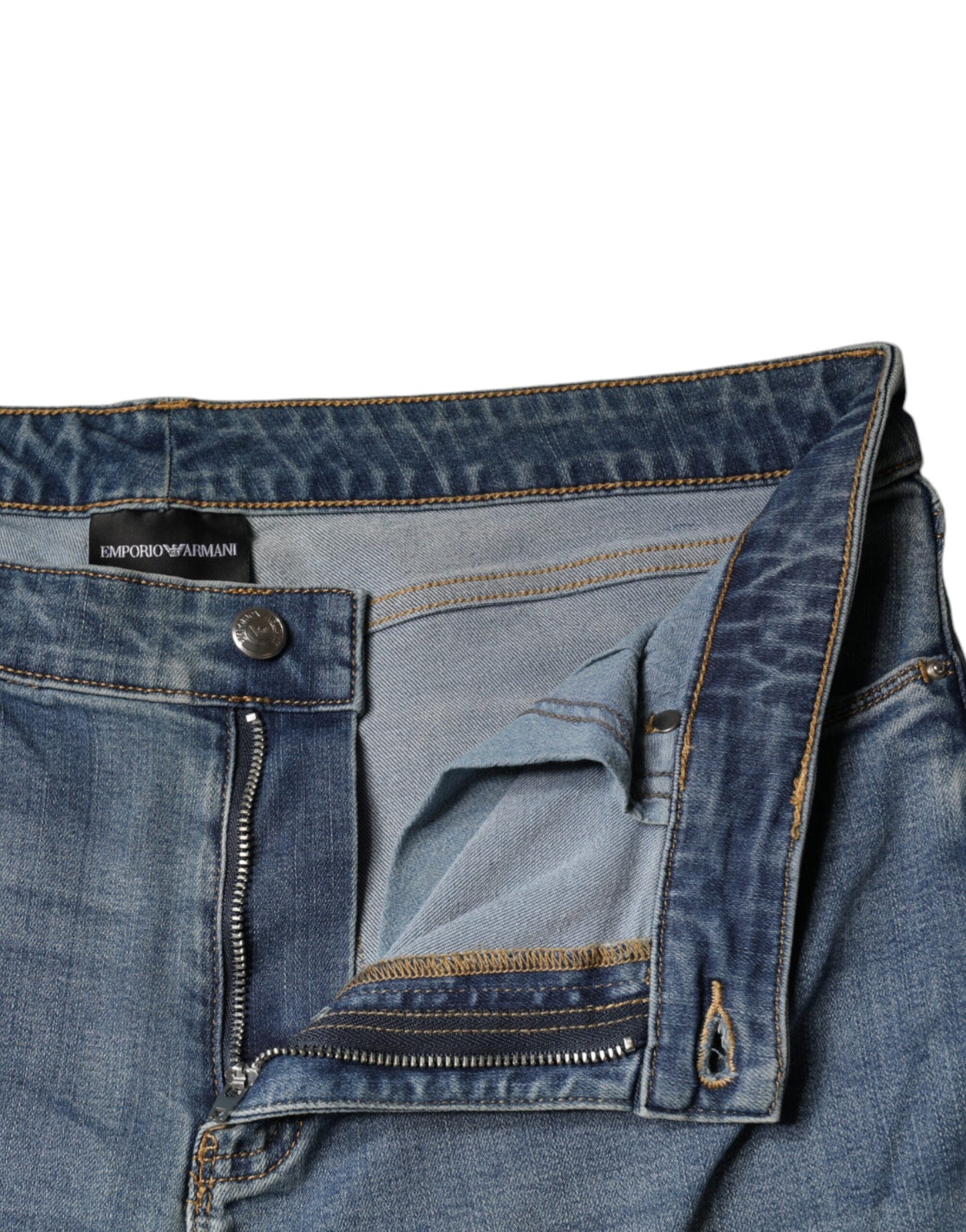 Emporio Armani Blue Washed High Waisted Skinny Women Denim Jeans $467.00 Emporio Armani Luzworld