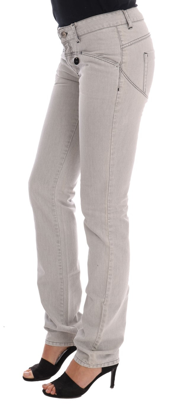 Costume National Gray Wash Cotton Slim Jeans $537.00 Costume National Luzworld