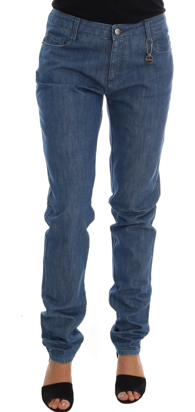Costume National Blue Wash Cotton Boyfriend Fit Jeans $537.00 Costume National Luzworld