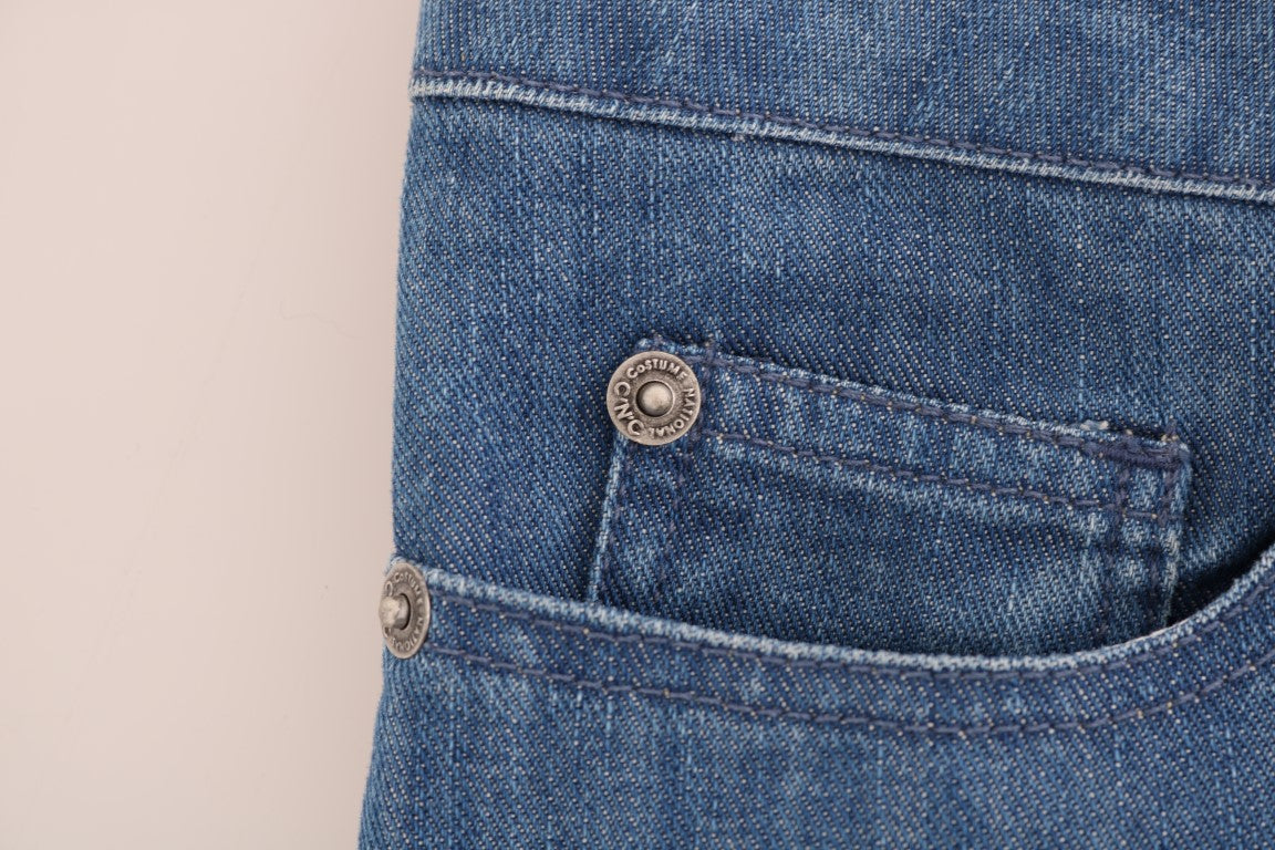 Costume National Blue Wash Cotton Boyfriend Fit Jeans $537.00 Costume National Luzworld