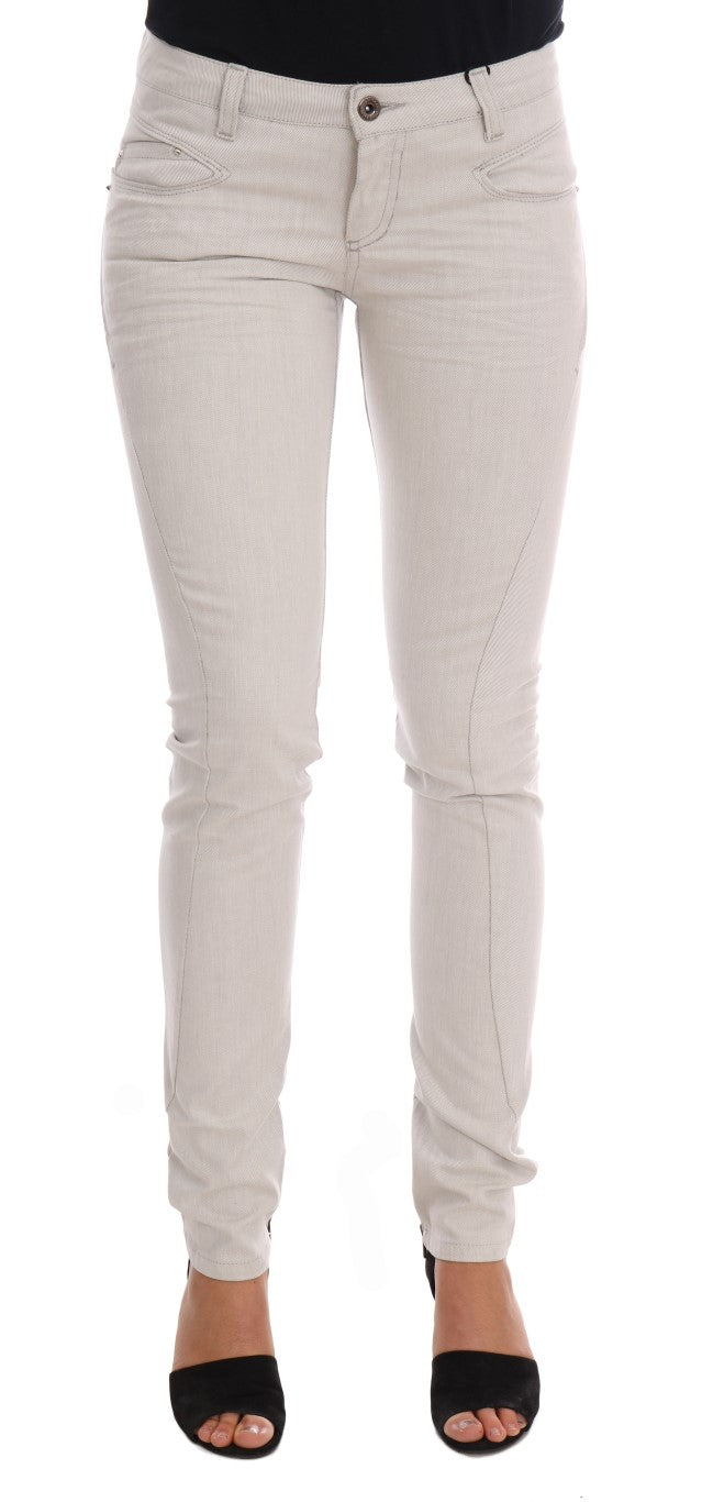 Costume National White Cotton Stretch Slim Jeans $537.00 Costume National Luzworld