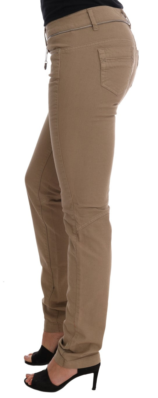 Costume National Beige Cotton Stretch Slim Fit Jeans $537.00 Costume National Luzworld