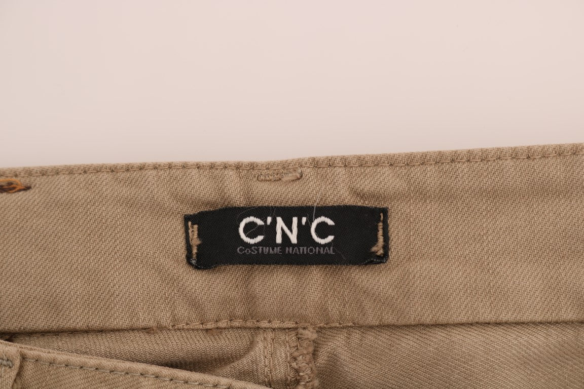 Costume National Beige Cotton Stretch Slim Fit Jeans $537.00 Costume National Luzworld