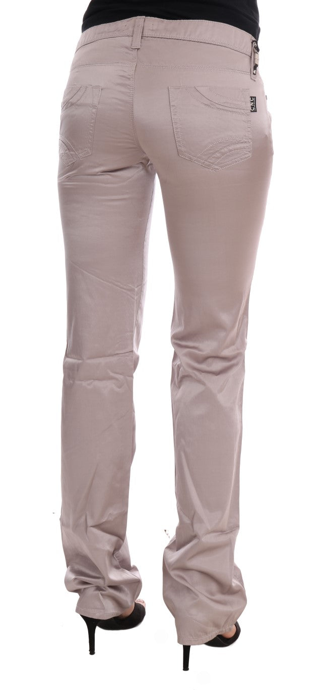 Costume National Beige Cotton Slim Fit Jeans $537.00 Costume National Luzworld