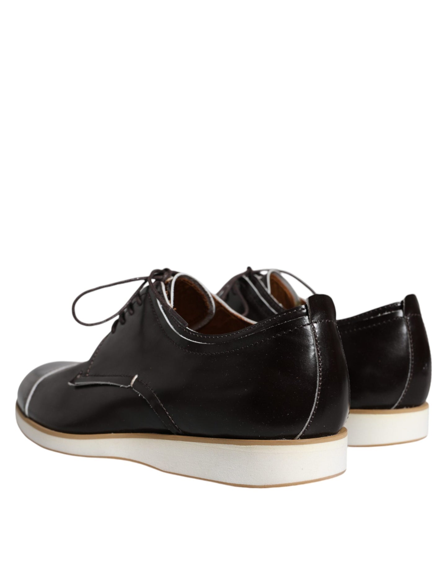 Pollini Black White Leather Lace Up Men Dress Formal Shoes $569.00 Pollini Luzworld